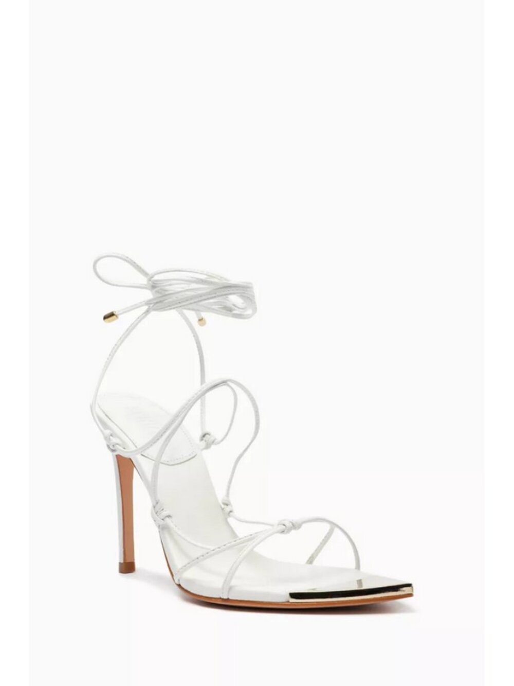 Schutz Sz. 8B Nappa Leather White Hana Lace-up Heel Sandals